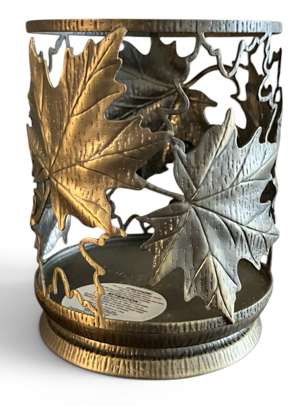 Bath & Body Works NWT Decorative Leaf Cutout Candle Holder w one wick candle